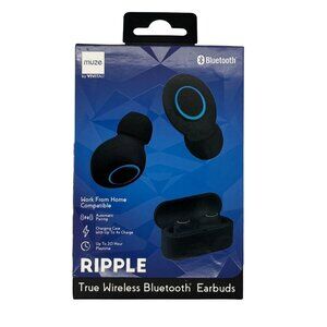 Muze by Vivitar RIPPLE True Wireless Bluetooth Earbuds BLACK NEW